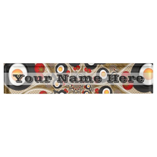 ブランチFractal Art食おもしろいべ物、トマト、卵 デスクネームプレート (正面)