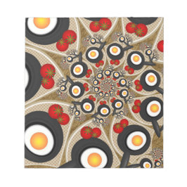 ブランチFractal Art食おもしろいべ物、トマト、卵 ノートパッド