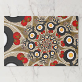 ブランチFractal Art食おもしろいべ物、トマト、卵 ペーパーパッド