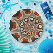 ブランチFractal Art食おもしろいべ物、トマト、卵 ペーパープレート (パーティー)