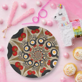 ブランチFractal Art食おもしろいべ物、トマト、卵 ペーパープレート (パーティー)