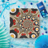 ブランチFractal Art食おもしろいべ物、トマト、卵 ペーパープレート (パーティー)