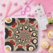 ブランチFractal Art食おもしろいべ物、トマト、卵 ペーパープレート (パーティー)