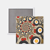ブランチFractal Art食おもしろいべ物、トマト、卵 マグネット (正面/裏面)
