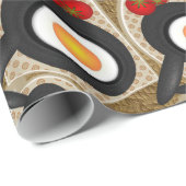 ブランチFractal Art食おもしろいべ物、トマト、卵 ラッピングペーパー (ロールコーナー)