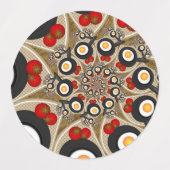 ブランチFractal Art食おもしろいべ物、トマト、卵 ラベル (デザイン1)