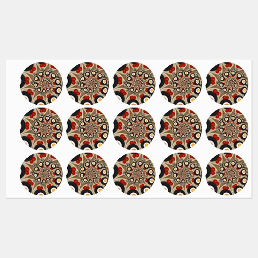 ブランチFractal Art食おもしろいべ物、トマト、卵 ラベル (シート)