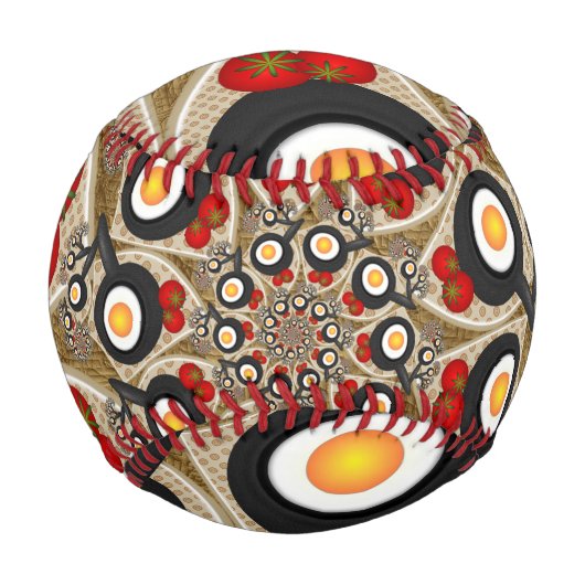 ブランチFractal Art食おもしろいべ物、トマト、卵 野球ボール (正面)