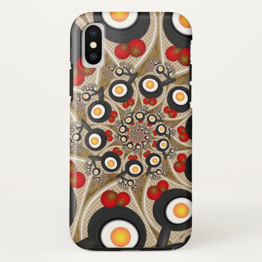 ブランチFractal Art食おもしろいべ物、トマト、卵 Case-Mate iPhoneケース (裏面)