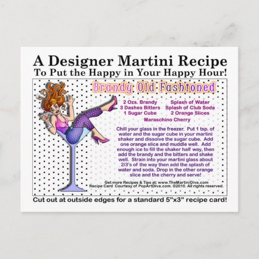 ブランディオールドマファッションドルティーニレシピはがき ポストカード (正面)