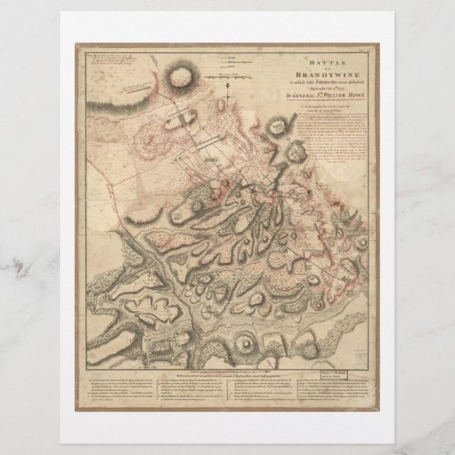 ブランディワインの革命戦争の地図(1777) (正面)