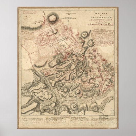 ブランディワインの革命戦争の地図(1777) ポスター (正面)