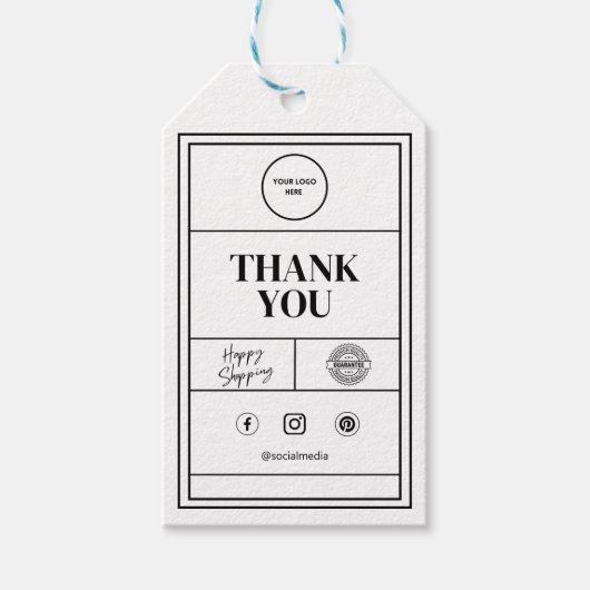 ブランディングカスタマイズ可能なロゴありがとうギフトラベル ギフトタグ (正面)