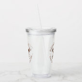 ブランディングカスタムロゴ&円形文字ブラウン アクリルタンブラー (左)