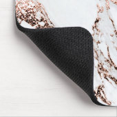 ブランディングミニマルバラ金ゴールド銅大理石ホワイト マウスパッド (コーナー)