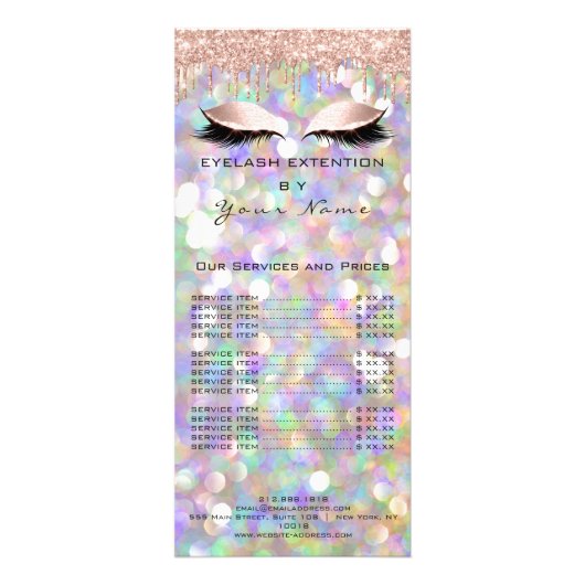 ブランディング価格リストラッシュアイドリップホログラフィック ラックカード (正面)