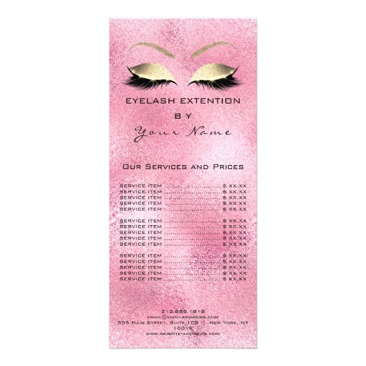 ブランディング価格リストラッシュエクステンションピンクローズ ラックカード (裏面)