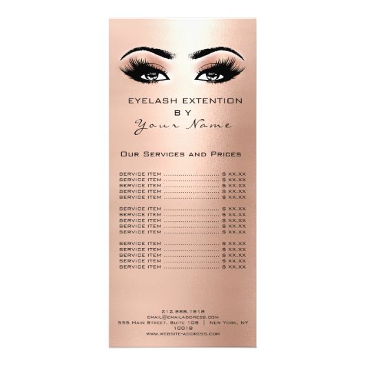 ブランディング価格リストラッシュエクステンションピーチバラ ラックカード (正面)