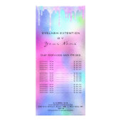 ブランディング価格リストLash Extension自筆証書ピンク ラックカード (裏面)