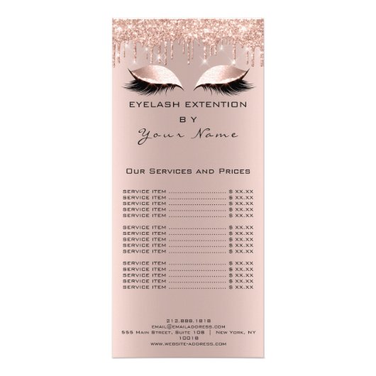 ブランディング価格一覧の点滅の拡張の目の乾燥 ラックカード (正面)