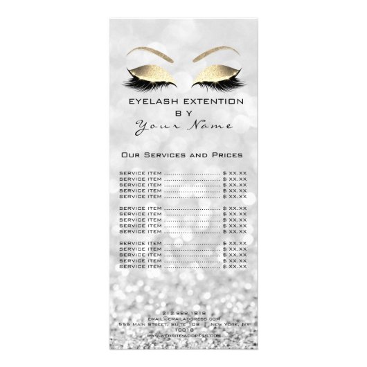 ブランディング価格表の点滅の拡張グレーホワイト ラックカード (正面)