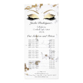 ブランディング価格表の点滅金ゴールドの目 ラックカード (正面)