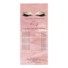 ブランディング価格表まつげ拡張ピンク大理石 ラックカード