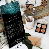 ブランディング価格表ターコイズブルーブラックグリッター ラックカード