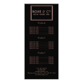 ブランディング価格表バラ金ゴールドブラックグラムフレーム ラックカード (裏面)