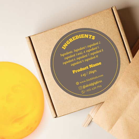 ブランディング原料製品ラベルのシール ラウンドシール