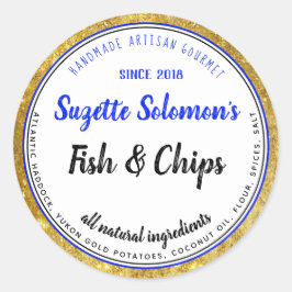 ブランディング金ゴールドトリム成分食品ラベル ラウンドシール