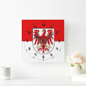 ブランデンバーグスクエアウォールクロック国旗 スクエア壁時計 (ホーム)