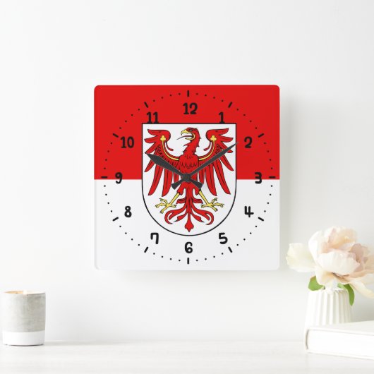 ブランデンバーグスクエアウォールクロック国旗 スクエア壁時計 (ホーム)