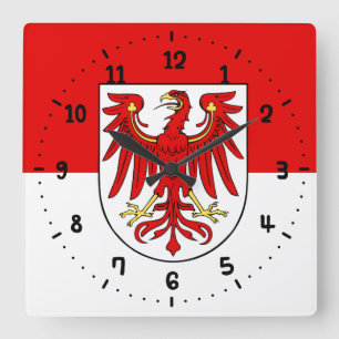 ブランデンバーグスクエアウォールクロック国旗 スクエア壁時計