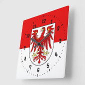 ブランデンバーグスクエアウォールクロック国旗 スクエア壁時計 (傾斜)