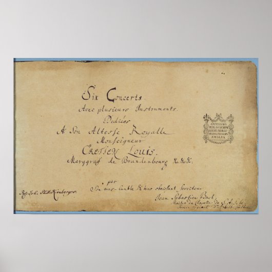 「ブランデンブルク協奏曲」のタイトルページ ポスター (正面)