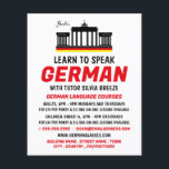 ブランデンブルク門，ドイツ語コース広告 チラシ<br><div class="desc">Brandenburg Gate，ドイツ語コー広告スのフライヤーBy The Business Card Store.</div>