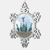 ブランデンブルク門- Brandenburgerの岩山 スノーフレークピューターオーナメント (右)