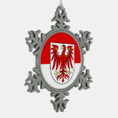 ブランデンブルク雪の結晶ペーターのクリスマスホーン国旗 スノーフレークピューターオーナメント (左)