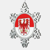 ブランデンブルク雪の結晶ペーターのクリスマスホーン国旗 スノーフレークピューターオーナメント (右)