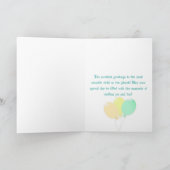 ブランデーグラスのシンプルでかわいいバニー カード (内部)