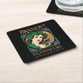 ブランデー(私はワインガール) スクエアペーパーコースター (アングル)