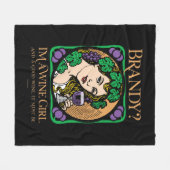 ブランデー（私はワインガール） フリースブランケット (正面(横))