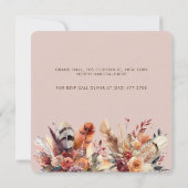 ブラントオレンジボホ紅葉テラコッタ結婚ズ 招待状 (裏面)