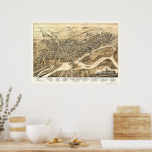 ブラントフォード，オン，カナダパノラママップ – 1875 ポスター (キッチン)