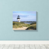 ブラントポイントライトハウスナンタケットコテージ キャンバスプリント (インサイチュ (ウッドフロア))