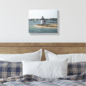 ブラントポイントライトハウスナンタケットコテージ キャンバスプリント (インサイチュ (寝室))