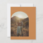 ブラントモダンオレンジのアーチ写真日付を保存 (裏面)