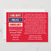 ブラントリーの消防警察の救急車サンダー_コーブポスト 招待状 (正面)