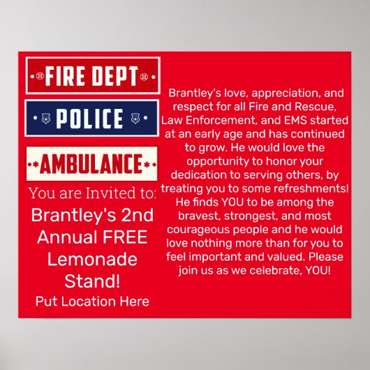 ブラントリーの消防警察の救急車サンダー_コーブ ポスター (正面)